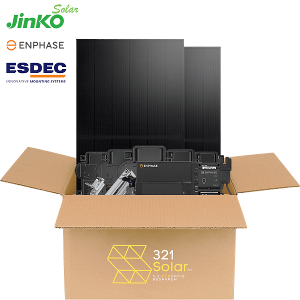 435WP Jinko zonnepanelen + Enphase micro omvormers en Esdec clickfit Evo onderconstructie schuin dak
